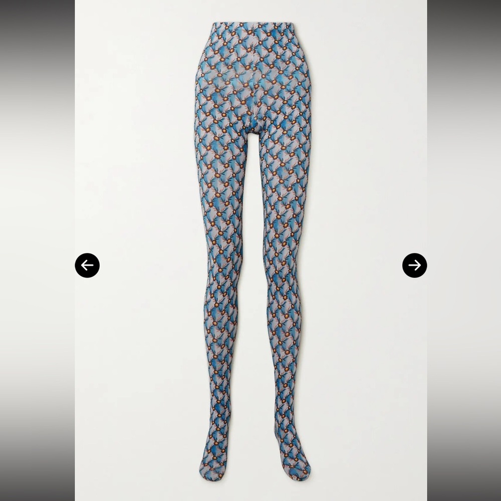 ETRO green Printed Stretch-Jersey Tights